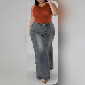 🆕Plus Size High Waist Timeless Demin Stretch Skirt